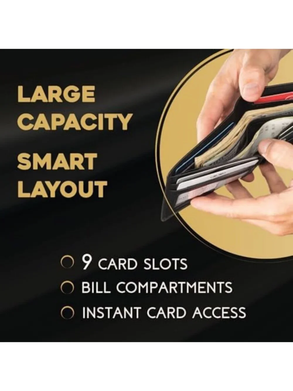 Men's RFID Blocking Leather Bifold Wallet with ID Window - Stylish & Secure